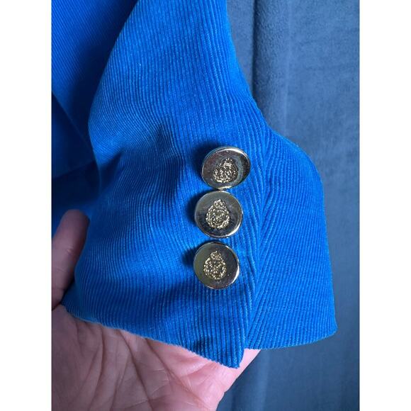 Vintage Retro Blue Corduroy Blazer Nautical Captain’s Jacket Men’s Size 42R - Picture 6 of 13